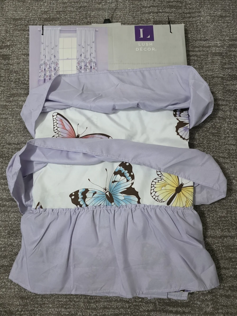 New Lush Decor Lilac Flutter Butterfly Curtains Fairycore Cottage Princesscore